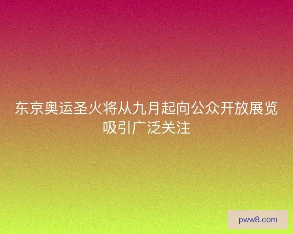 东京奥运圣火将从九月起向公众开放展览吸引广泛关注